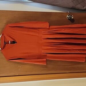 Elegant Orange Midi Dress